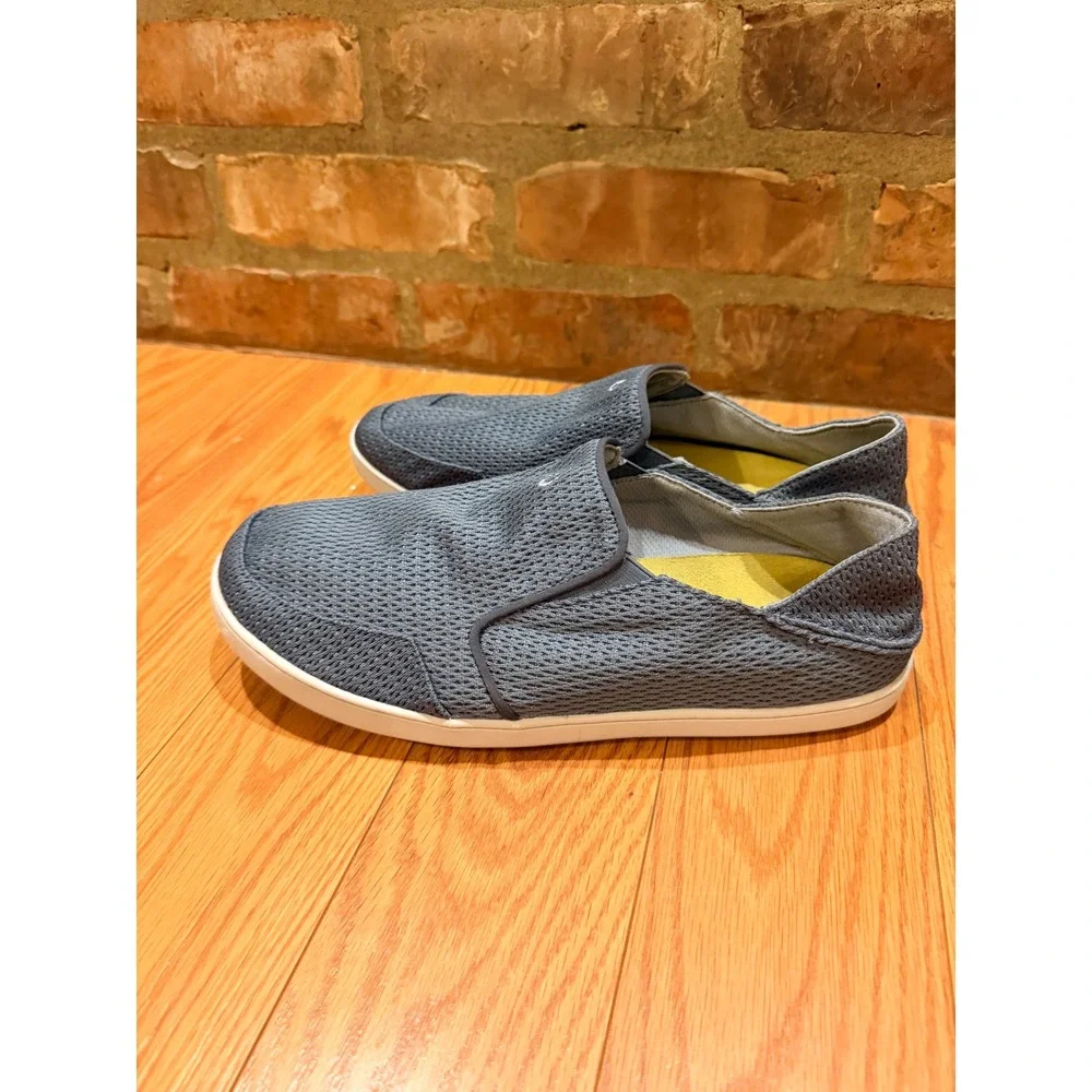 OluKai Mens Nohea Mesh 12 Blue Slip On Breathable Loafer Coastal